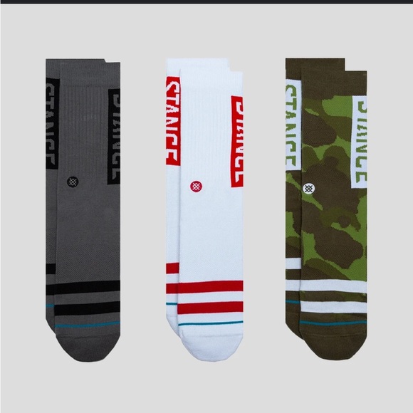 STANCE UNISEX CASUAL MULTI PACK OF THREE CREW HEIGHT SOCKS SIZE MEDIUM NWT - Picture 2 of 7
